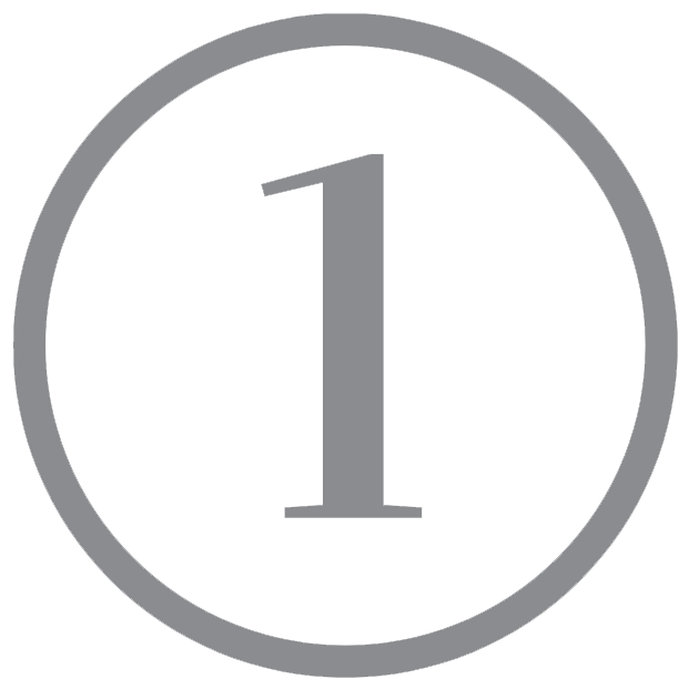 Step one icon - numbered circle representing the discover phase