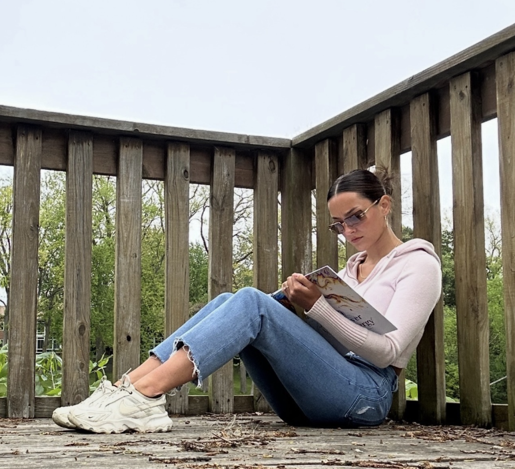 student reviewing materials from discover ING energy course modules workbooks and assessments on multiple devices