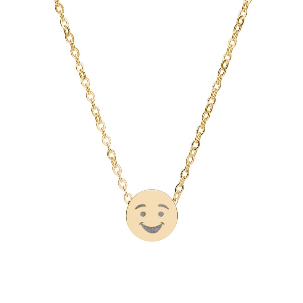 ING type gold emoji pendant necklace jewelry